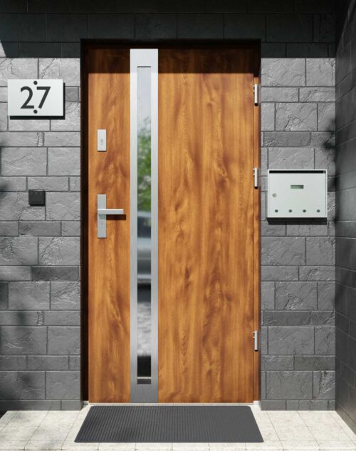 Drzwi zewnętrzne do domu z ościeżnicą aluminiową Otto 32B w systemie Alu