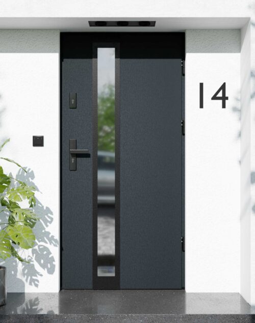 Drzwi zewnętrzne do domu z ościeżnicą aluminiową Otto 33B Noir Matt w systemie Alu