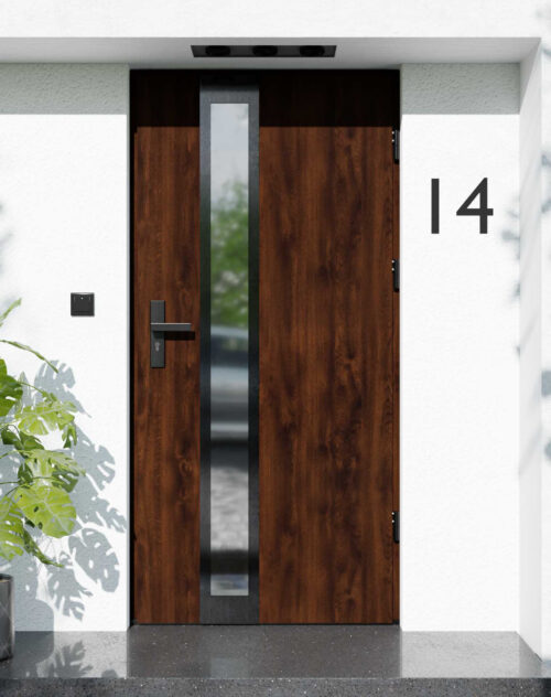 Drzwi zewnętrzne do domu z ościeżnicą aluminiową Otto 33B Noir w systemie Alu extra