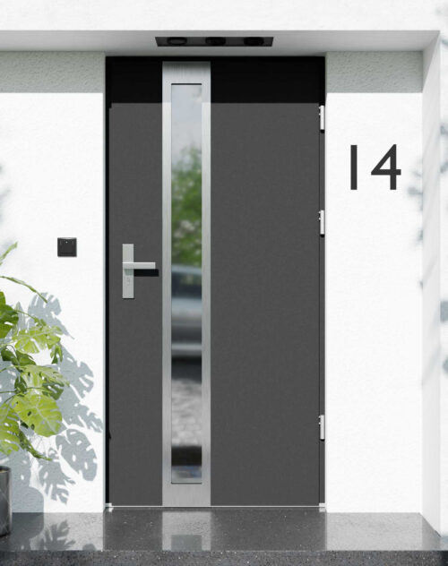 Drzwi zewnętrzne do domu z ościeżnicą aluminiową Otto 33B w systemie Alu extra