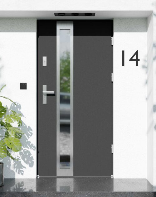 Drzwi zewnętrzne do domu z ościeżnicą aluminiową Otto 33B w systemie Alu