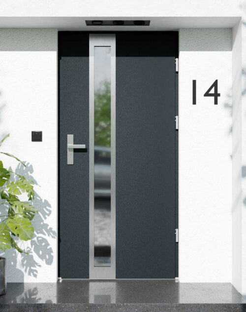Drzwi zewnętrzne do domu z ościeżnicą aluminiową Otto 33B w systemie Alu extra
