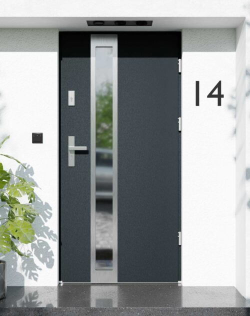 Drzwi zewnętrzne do domu z ościeżnicą aluminiową Otto 33B w systemie Alu