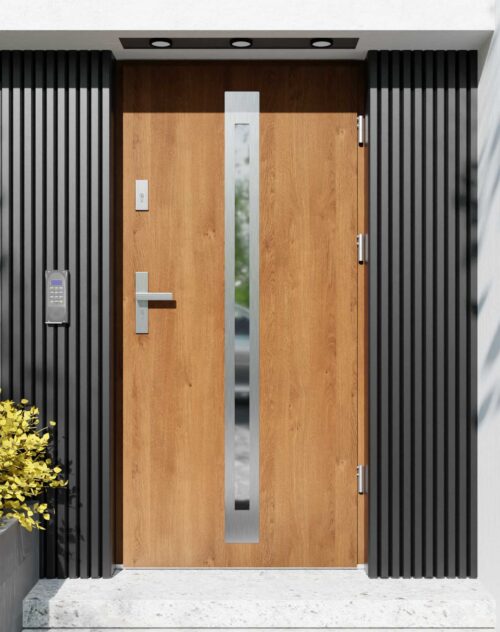 Drzwi zewnętrzne do domu z ościeżnicą aluminiową Otto 34 w systemie Alu