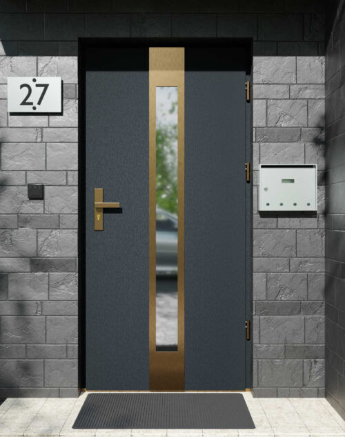 Drzwi zewnętrzne do domu z ościeżnicą aluminiową Otto 35 Gold w systemie Alu extra RC2