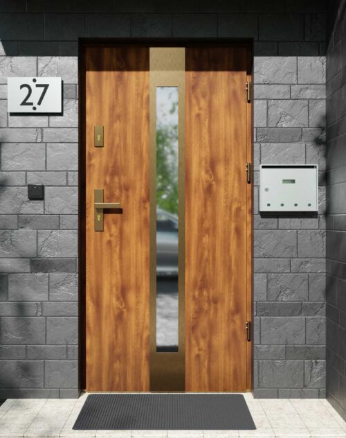 Drzwi zewnętrzne do domu z ościeżnicą aluminiową Otto 35 Gold w systemie Alu