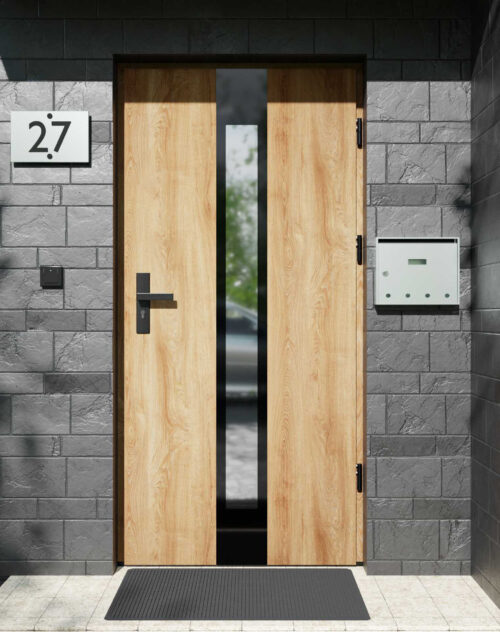 Drzwi zewnętrzne do domu z ościeżnicą aluminiową Otto 35 Noir Glass w systemie Alu extra