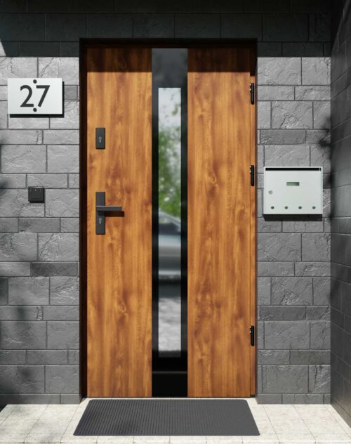Drzwi zewnętrzne do domu z ościeżnicą aluminiową Otto 35 Noir Glass w systemie Alu