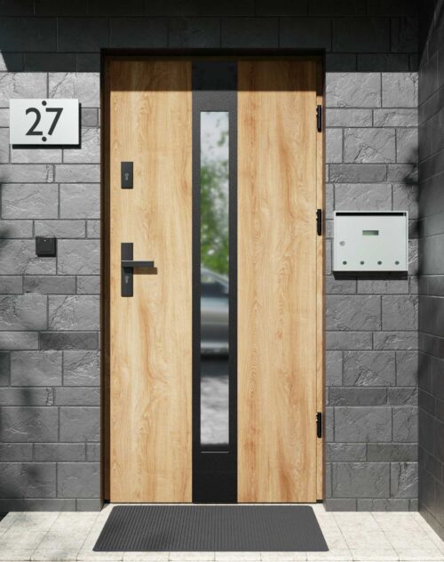 Drzwi zewnętrzne do domu z ościeżnicą aluminiową Otto 35 Noir Matt w systemie Alu