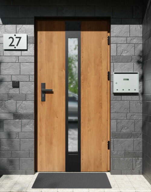 Drzwi zewnętrzne do domu z ościeżnicą aluminiową Otto 35 Noir Matt w systemie Alu extra RC2
