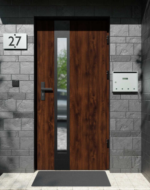 Drzwi zewnętrzne do domu z ościeżnicą aluminiową Otto 35B Noir Matt w systemie Alu extra RC2