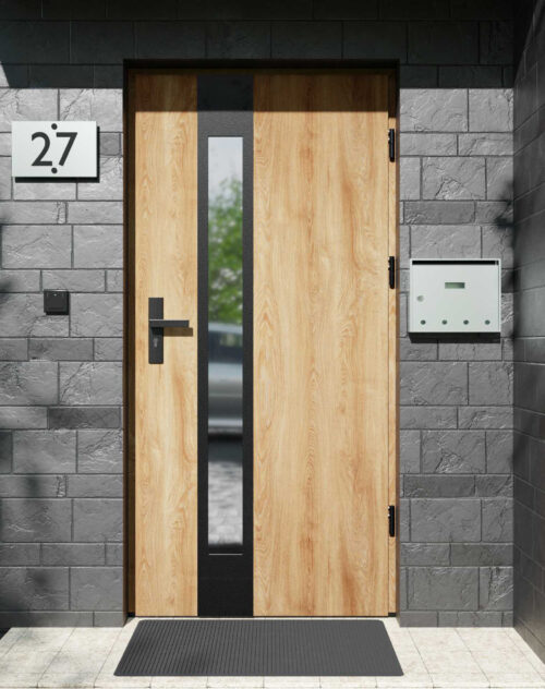 Drzwi zewnętrzne do domu z ościeżnicą aluminiową Otto 35B Noir Matt w systemie Alu extra RC2