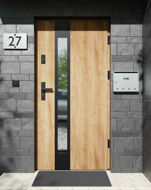 Drzwi zewnętrzne do domu z ościeżnicą aluminiową Otto 35B Noir Matt w systemie Alu