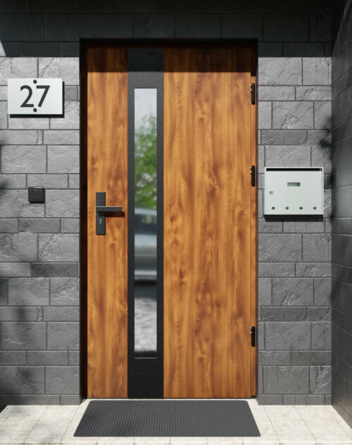 Drzwi zewnętrzne do domu z ościeżnicą aluminiową Otto 35B Noir Matt w systemie Alu extra RC2