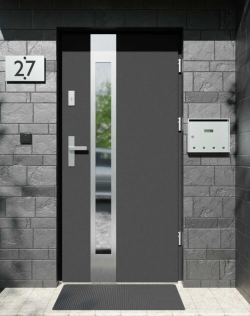Drzwi zewnętrzne do domu z ościeżnicą aluminiową Otto 35B w systemie Alu