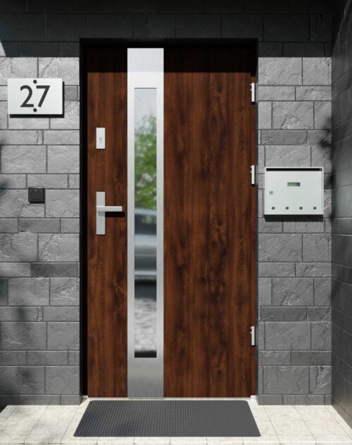 Drzwi zewnętrzne do domu z ościeżnicą aluminiową Otto 35B w systemie Alu