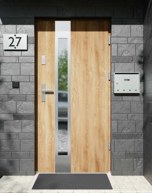 Drzwi zewnętrzne do domu z ościeżnicą aluminiową Otto 35B w systemie Alu