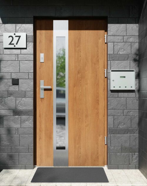 Drzwi zewnętrzne do domu z ościeżnicą aluminiową Otto 35B w systemie Alu