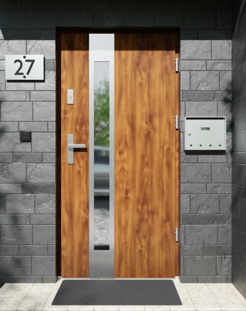 Drzwi zewnętrzne do domu z ościeżnicą aluminiową Otto 35B w systemie Alu