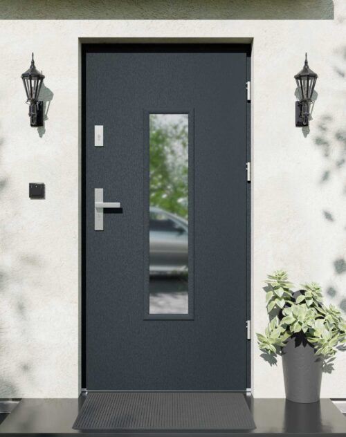 Drzwi zewnętrzne do domu z ościeżnicą aluminiową Otto 49 w systemie Alu