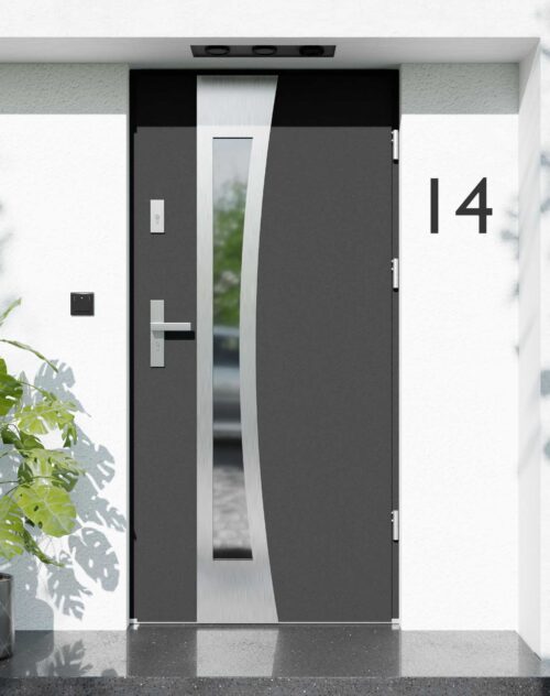 Drzwi zewnętrzne do domu z ościeżnicą aluminiową Otto 17B w systemie Alu