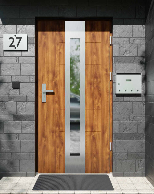 Drzwi zewnętrzne do domu z ościeżnicą aluminiową Libre 05 w systemie Alu extra