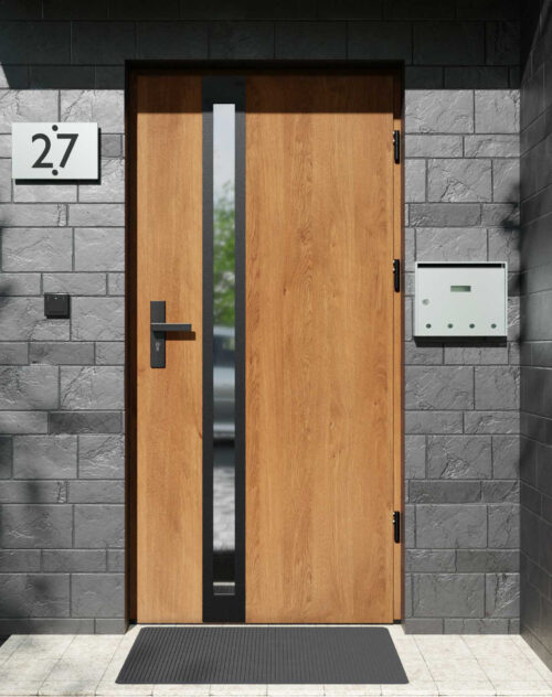 Drzwi zewnętrzne do domu z ościeżnicą aluminiową Otto 32B Noir Matt w systemie Alu extra