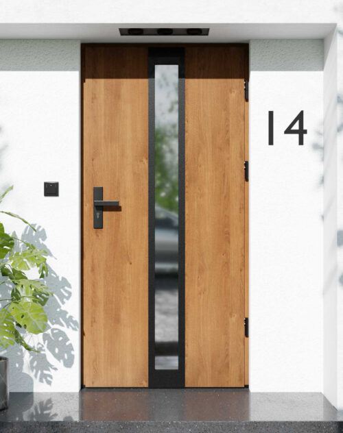 Drzwi zewnętrzne do domu z ościeżnicą aluminiową Otto 33 Noir Matt w systemie Alu extra