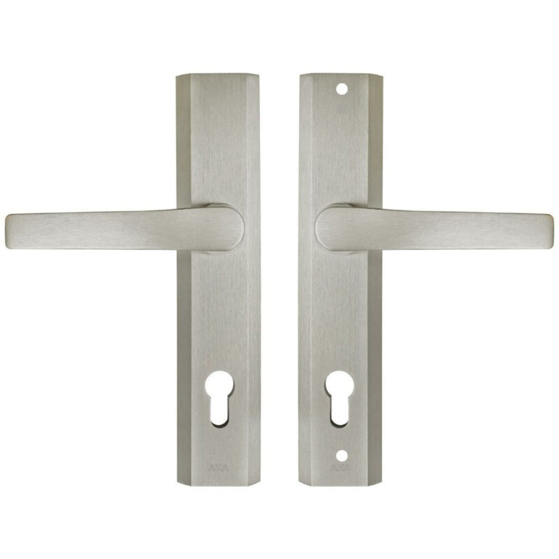 Klamka Trust AXA kolor inox F6 antywłamaniowa, rozstaw 92mm