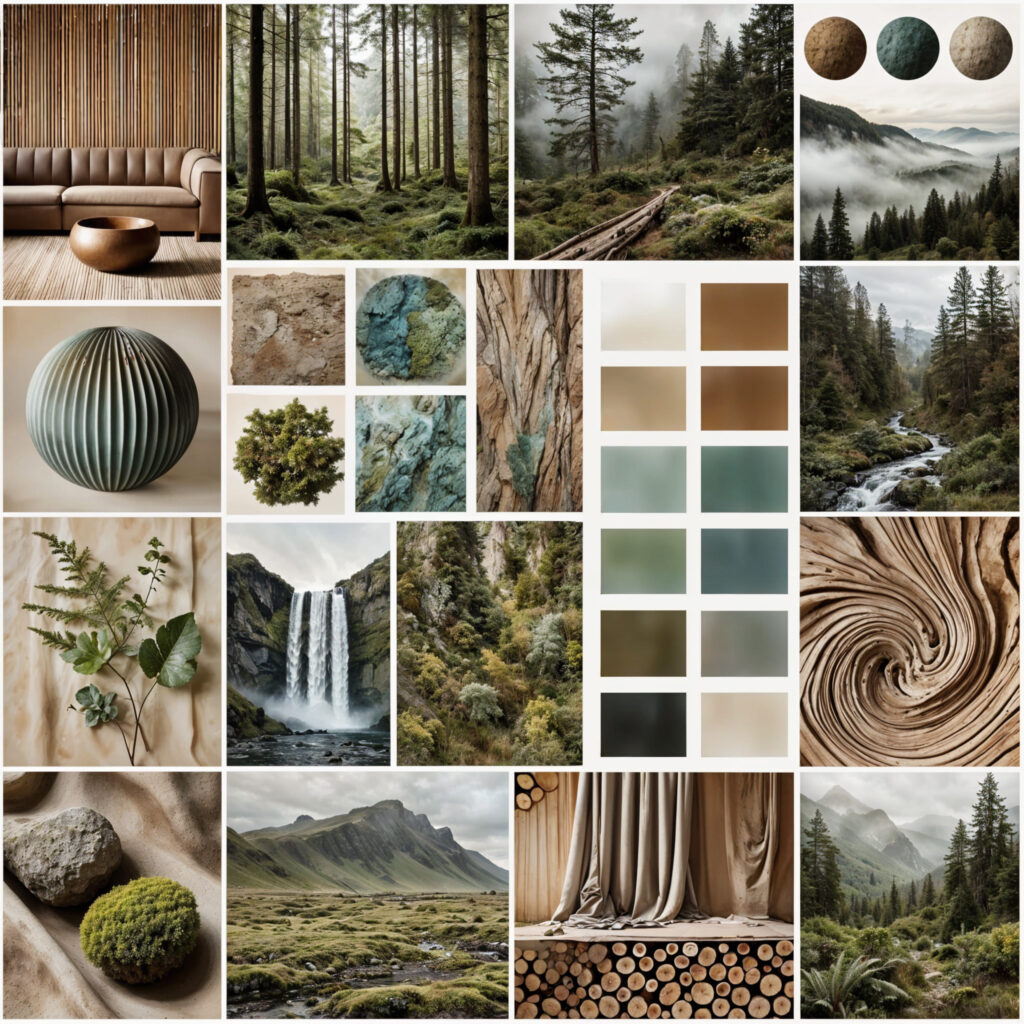 Moodboard w stylu ekologicznym Moodboard w stylu ekologicznym