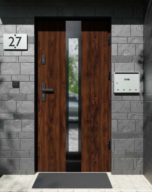 Drzwi zewnętrzne do domu z ościeżnicą aluminiową Otto 35 Noir w systemie Alu extra