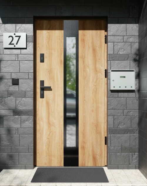 Drzwi zewnętrzne do domu z ościeżnicą aluminiową Otto 35 Noir w systemie Alu extra