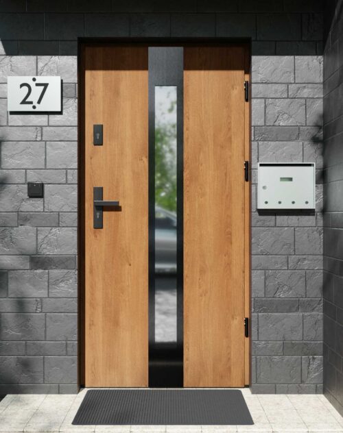 Drzwi zewnętrzne do domu z ościeżnicą aluminiową Otto 35 Noir w systemie Alu extra