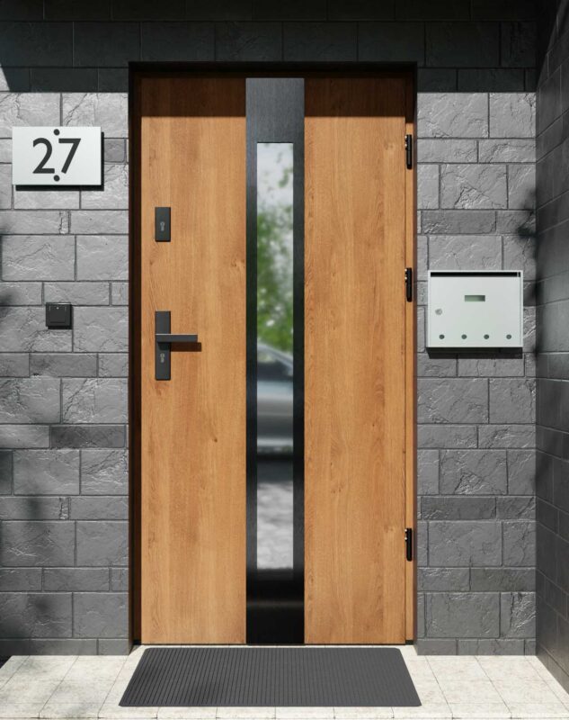 Drzwi zewnętrzne do domu z ościeżnicą aluminiową Otto 35 Noir w systemie Alu extra