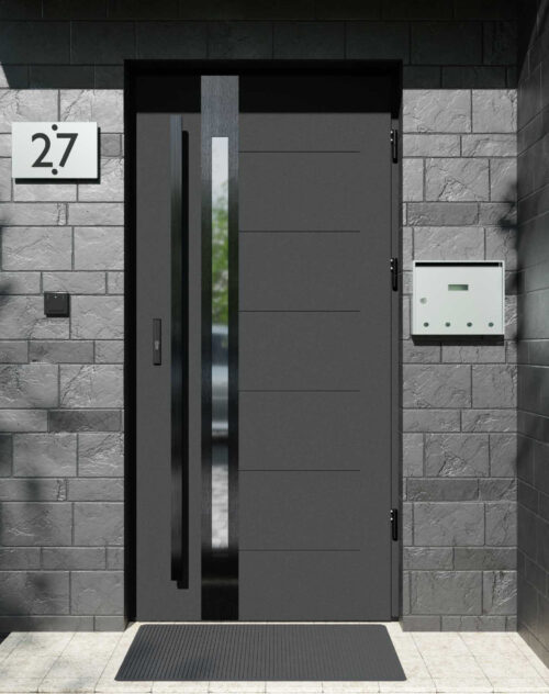 Drzwi zewnętrzne do domu z ościeżnicą aluminiową Libre 12B Noir w systemie Alu extra RC2