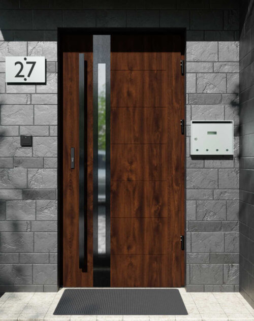 Drzwi zewnętrzne do domu z ościeżnicą aluminiową Libre 12B Noir w systemie Alu extra RC2