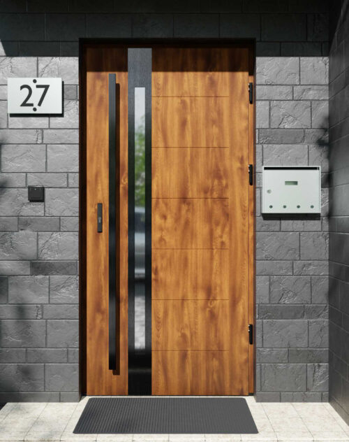 Drzwi zewnętrzne do domu z ościeżnicą aluminiową Libre 12B Noir w systemie Alu extra RC2