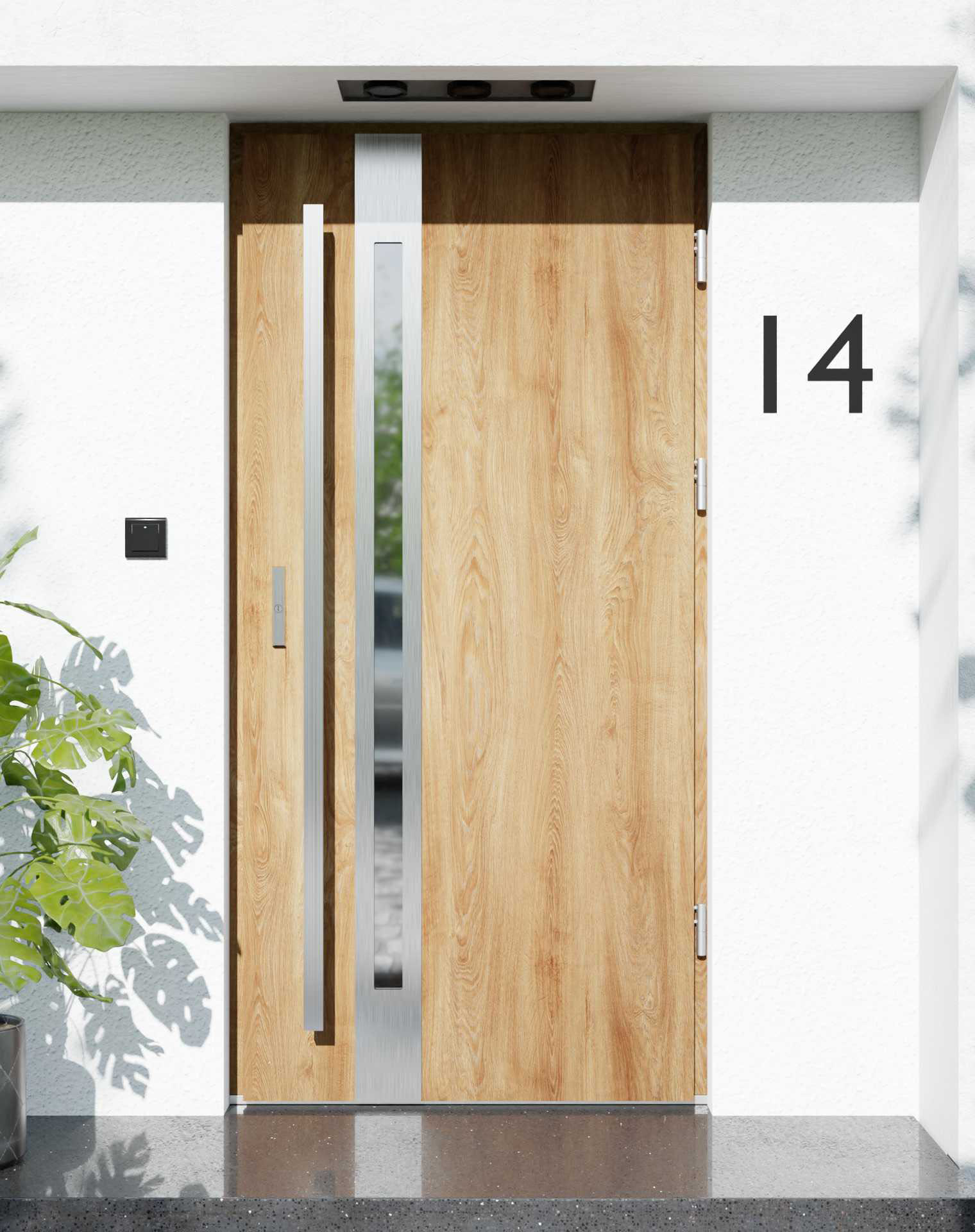 Drzwi zewnętrzne do domu z ościeżnicą drewnianą Otto 12B w systemie Wood extra