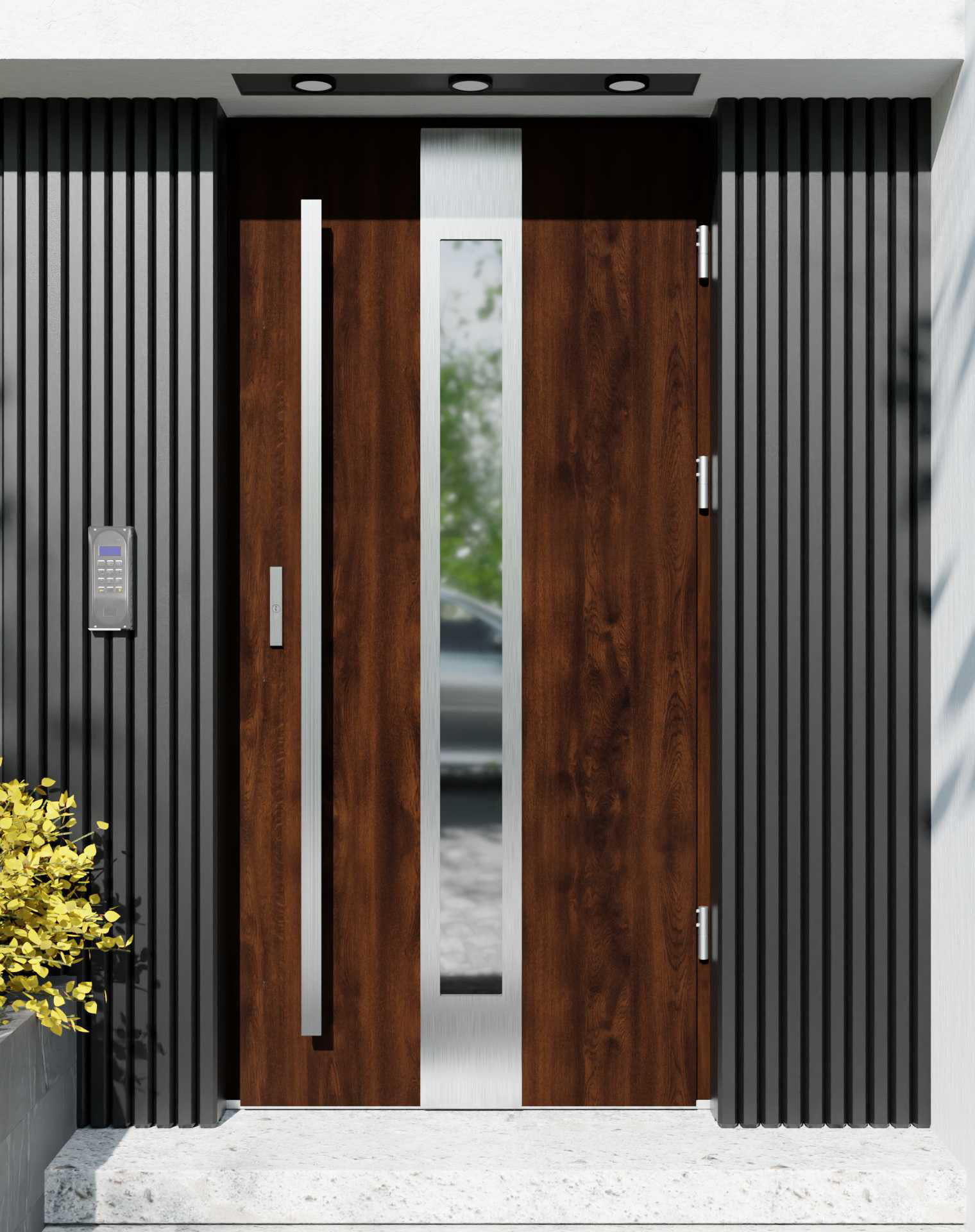 Drzwi zewnętrzne do domu z pochwytem i ościeżnicą aluminiową Otto 35 w systemie Alu