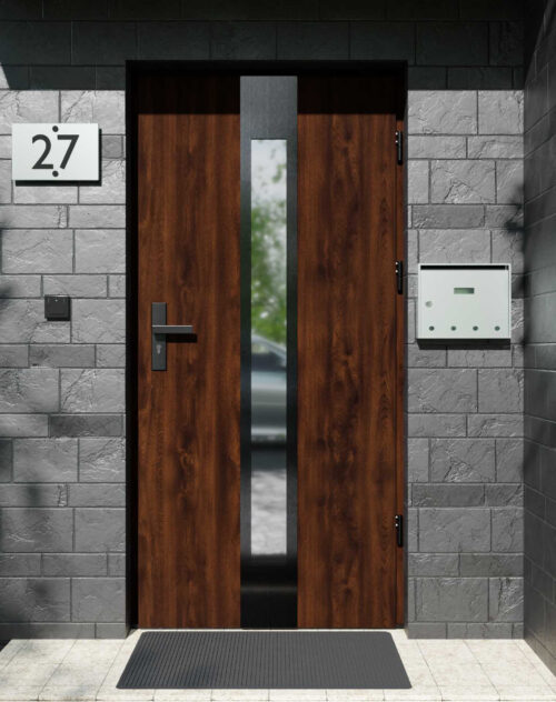 Drzwi zewnętrzne do domu z ościeżnicą aluminiową Otto 35 Noir w systemie Alu extra RC2