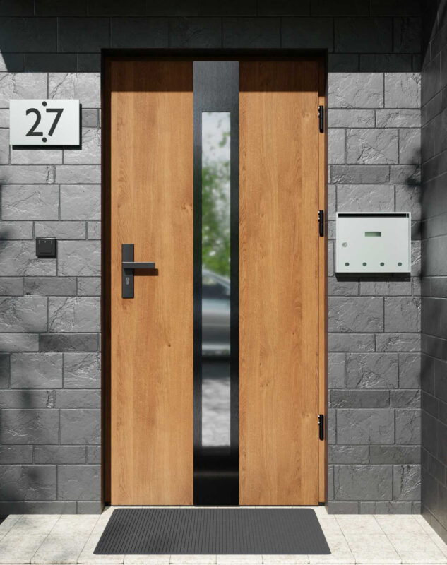 Drzwi zewnętrzne do domu z ościeżnicą aluminiową Otto 35 Noir w systemie Alu extra