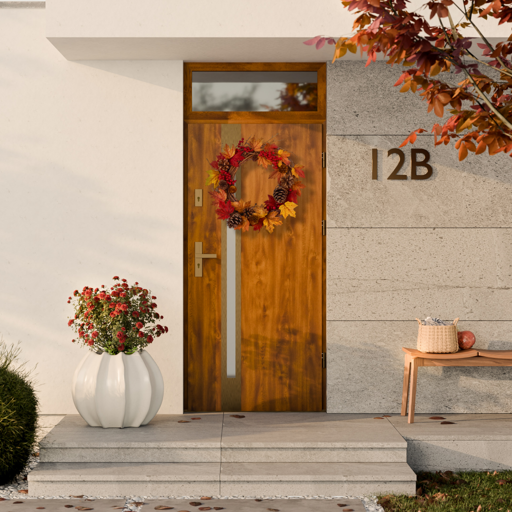 Jesienny wianek na drzwi 