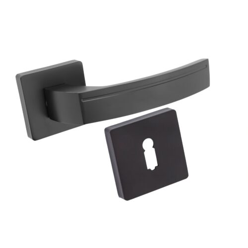 Komplet okuć Carmen z kwadratowym szyldem w wersji KLUCZ kolor czarny