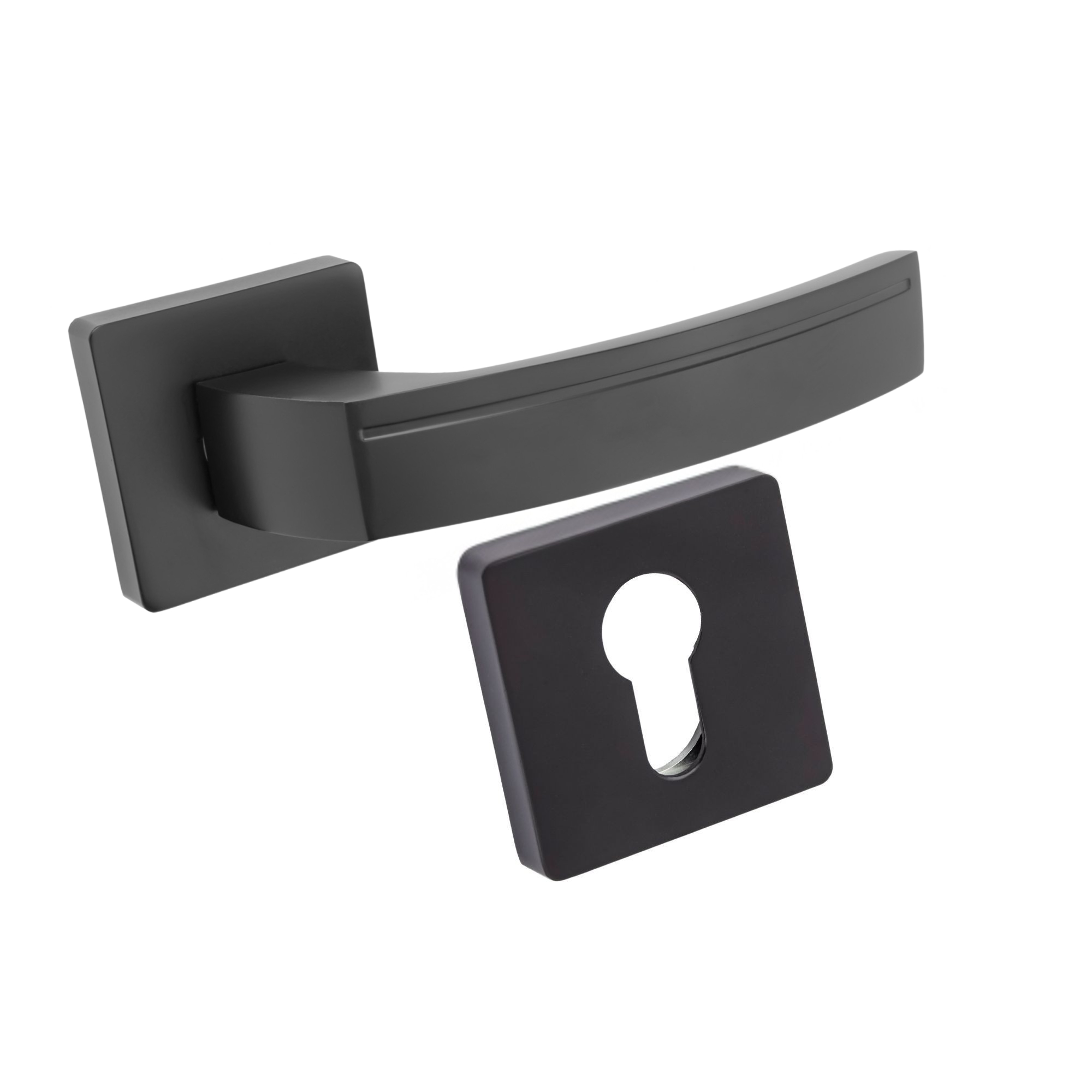 Komplet okuć Carmen z kwadratowym szyldem w wersji WB kolor czarny