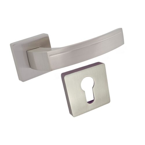 Komplet okuć Carmen z kwadratowym szyldem w wersji WB kolor nikiel satyna