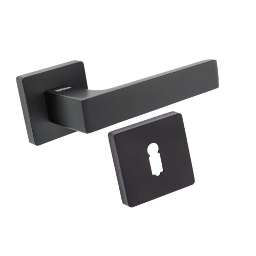 Komplet okuć Orlando z kwadratowym szyldem w wersji KLUCZ kolor czarny