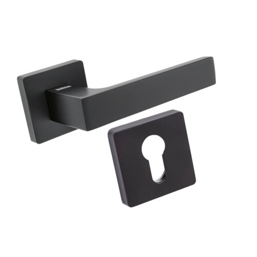 Komplet okuć Orlando z kwadratowym szyldem w wersji WB kolor czarny