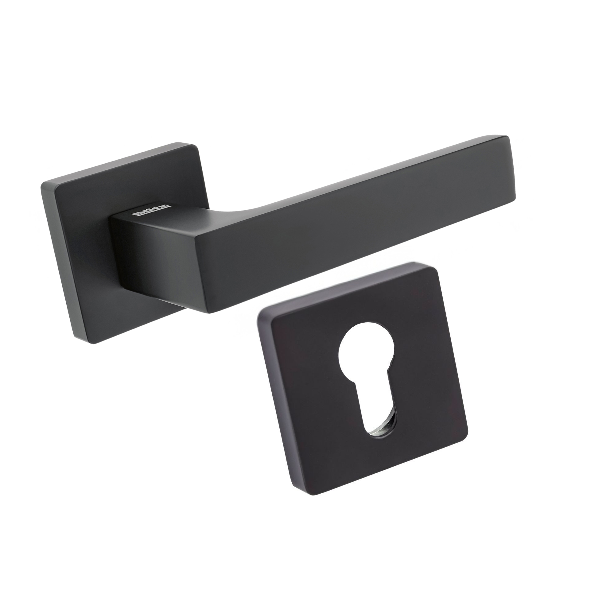 Komplet okuć Orlando z kwadratowym szyldem w wersji WB kolor czarny