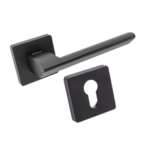 Komplet okuć Talc z kwadratowym szyldem w wersji WB kolor czarny