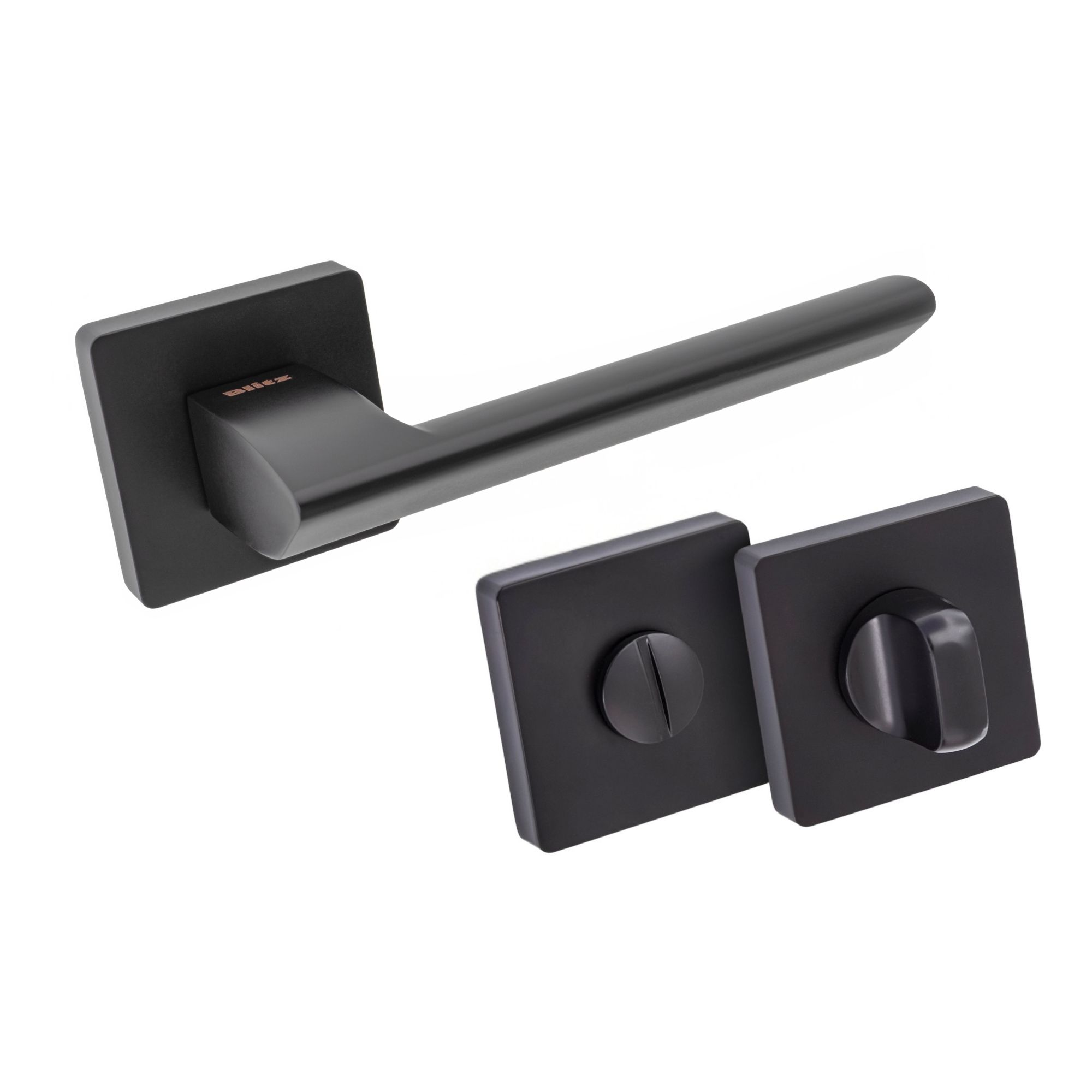 Komplet okuć Talc z kwadratowym szyldem w wersji WC kolor czarny